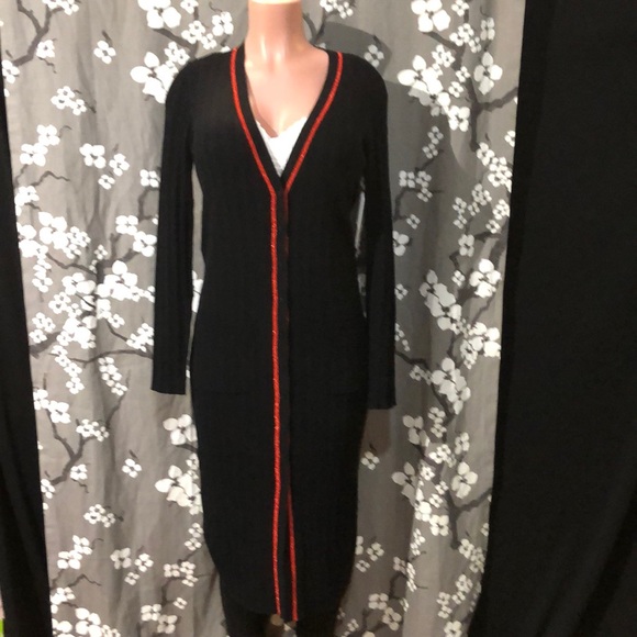 NWT JUICY COUTURE Black Duster Sweater Coat Jacket - Picture 3 of 8